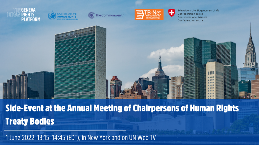 SIDE-EVENT AT THE ANNUAL MEETING OF CHAIRPERSONS OF HUMAN RIGHTS TREATY ...