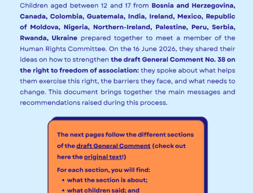 Children help shape new UN guidance on the right to freedom of association